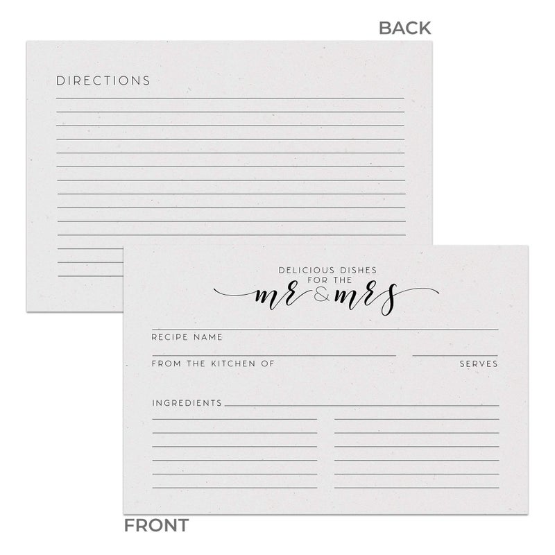 Dashleigh Newlywed & Bridal Shower Recipe Cards from, 48 Cards, 4x6 inches, Water-Resistant and Double-Sided (Vintage Newlywed) - Image 4